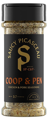 Saucy Picasceau Coop & Pen chicken and pork seasoning