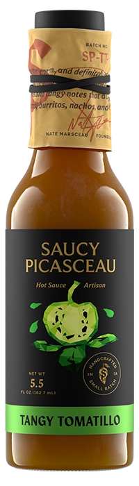 Saucy Picasceau Tangy Tomatillo hot sauce